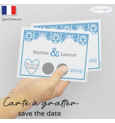 Carte à gratter save the date mariage