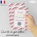 Carte à gratter anniversaire originale rayures