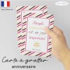 Carte a gratter anniversaire originale personnalisée