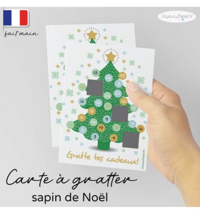 Carte à gratter Joyeux Noël pour offrir un cadeau