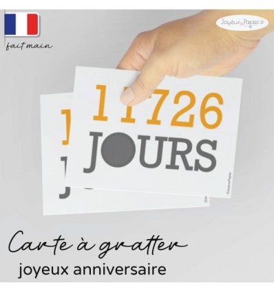 Carte à gratter anniversaire compteur de jours