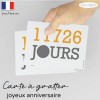 Carte à gratter anniversaire compteur de jours