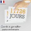 Carte a gratter anniversaire nombre de jours