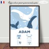 Affiche naissance bébé baleine