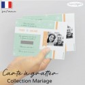 Carte à gratter Save the date mariage photo