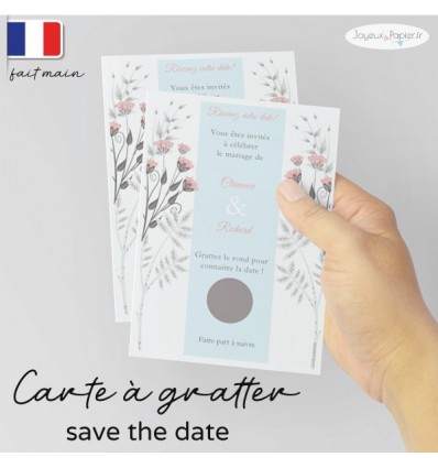 Carte à gratter Save the date mariage 03