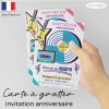 Carte a gratter invitation année 80