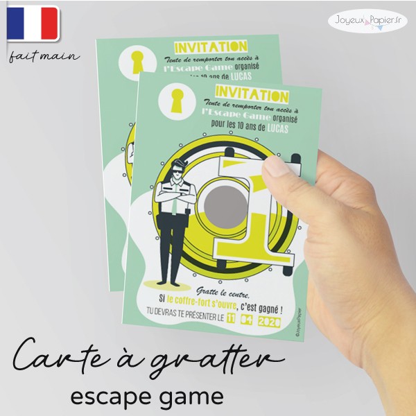 Carte D Invitation Escape Game Avec Jeu A Gratter Personnalisee Carte D Invitation Escape Game Avec Jeu A Gratter Personnalisee