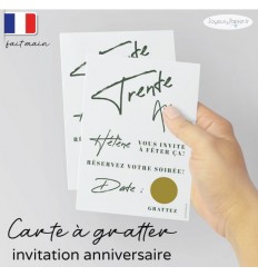 Carte invitation anniversaire à gratter minimaliste