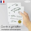 Carte invitation anniversaire à gratter minimaliste