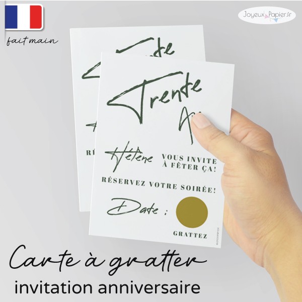 Carte d'invitation anniversaire ou fête à gratter - coloré