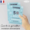 Carte invitation anniversaire à gratter feu artifice