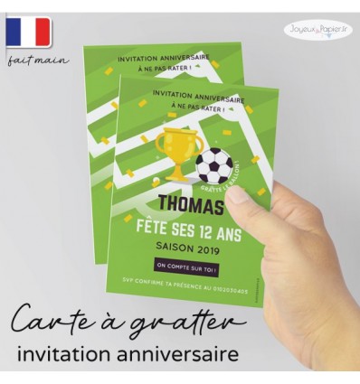 Carte à gratter football personnalisable - Tendance Cadeau