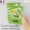 invitation à gratter anniversaire foot champion