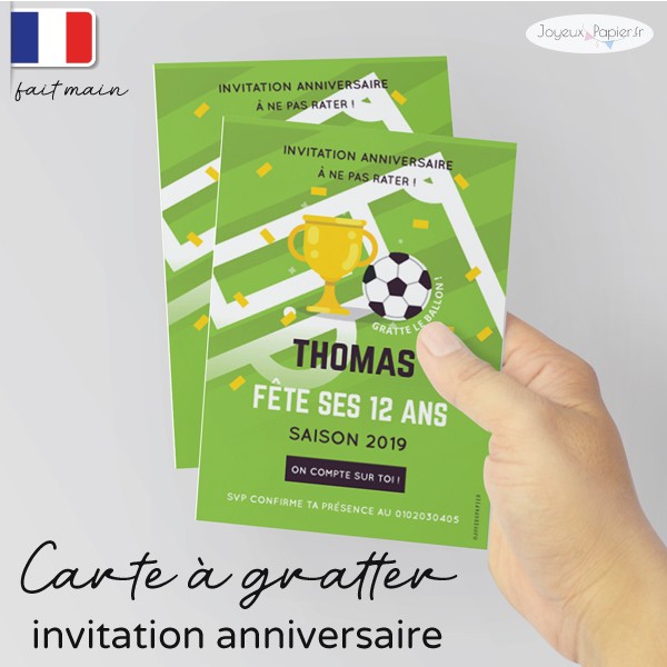 Invitation A Gratter Anniversaire Foot Champion Livraison Rapide