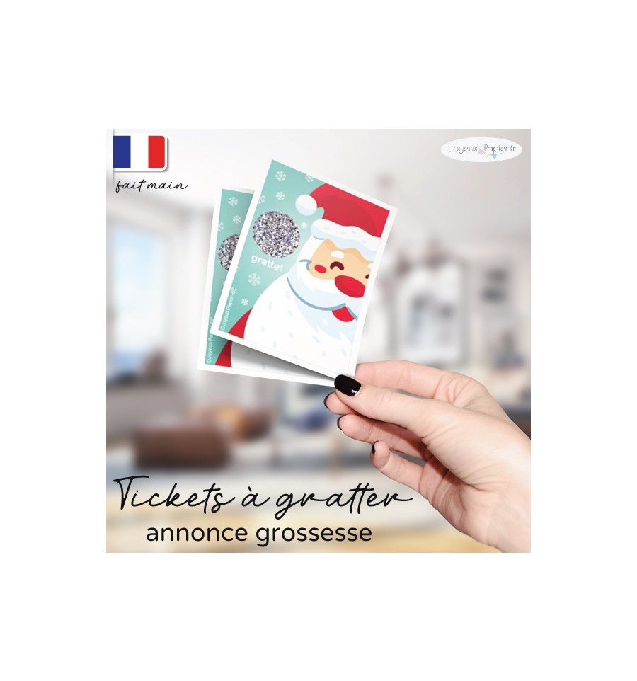 Ticket carte à gratter personnalisable - Carte annonce bébé - Texte 100%  personnalisable - Carte noël - idée cadeau noël