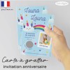 Carte à gratter invitation anniversaire arc en ciel