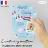 Carte a gratter invitation anniversaire arc en ciel