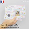 Carte a gratter invitation anniversaire pastel