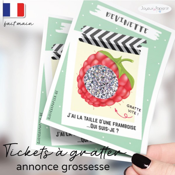 Carte A Gratter Annonce Grossesse Framboise Taille Fruit Bebe France