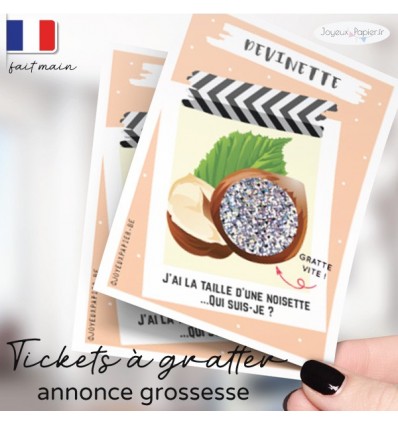 Carte a gratter annonce grossesse noisette taille fruit bébé