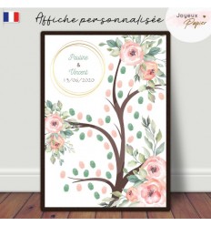 Affiche arbre à empreinte mariage