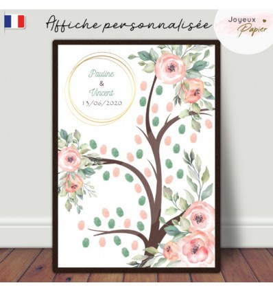 Affiche arbre à empreinte mariage