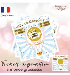 carte a gratter révélation fille ou garçon montgolfière