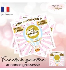 Ticket carte à gratter - annonce grossesse, bientôt bébé - marraine et  parrain - Un grand marché