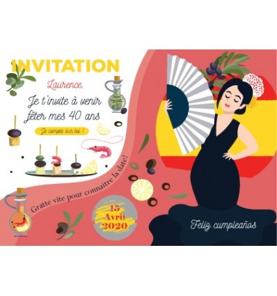 Invitations format carte postale pour fête d'anniversaire Super