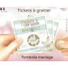 Ticket tombola carte à gratter mariage personnalisé