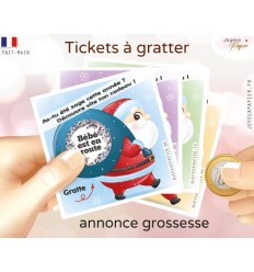 Ticket à gratter annonce grossesse  père Noël