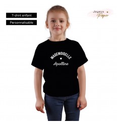T-shirt enfant personnalisé mademoiselle prénom