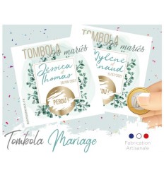 tombola des mariés eucalyptus animation mariage carte à gratter