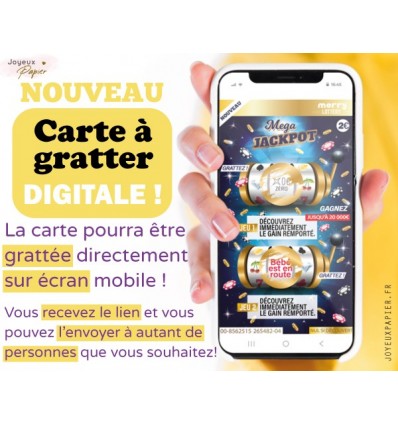 Carte à gratter personnalisable numérique annonce demande par SMS