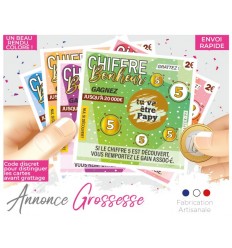 carte a gratter annonce grossesse chiffre bonheur