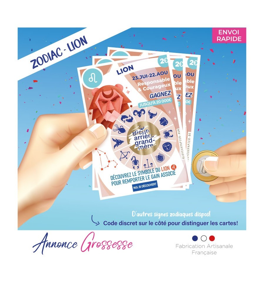 Ticket carte à gratter personnalisable - choix de la carte - annonce  grossesse, mariage, témoin - message personnalisé - Un grand marché