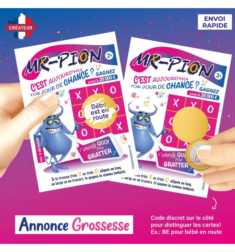 Carte à gratter grossesse oxxo jeu morpion annonce originale pas cher