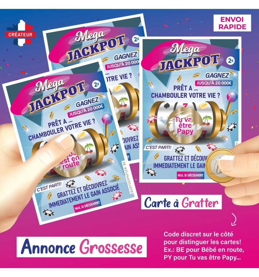 carte jeu a gratter annonce grossesse similaire fdj roulette pas cher