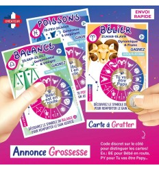 Carte à Gratter Annonce Grossesse pour l'annoncer à la future Tata