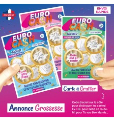 carte a gratter grossesse modèle euros CASH