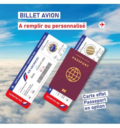 EVTI carte a gratter personnalisé voyage doré - Ticket embarquement surprise  - Billet avion personnalisable - Carte anniversaire voyage surprise - idée  cadeau noël personnalisé homme femme : : Fournitures de bureau