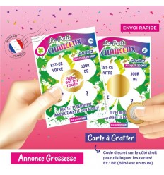 ticket à gratter grossesse petit chanceux carte message gagnant