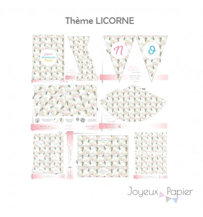 Kit A Imprimer Theme Licorne Fete D Anniversaire Fille