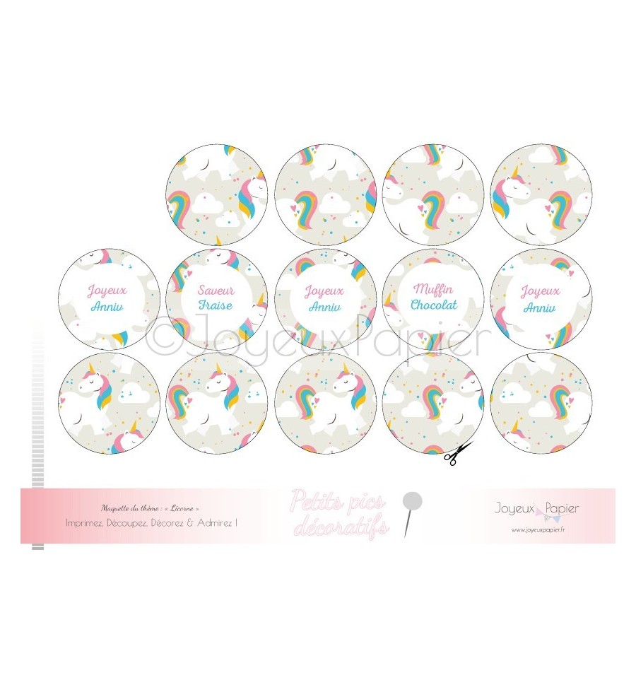 licorne kit a cupcake