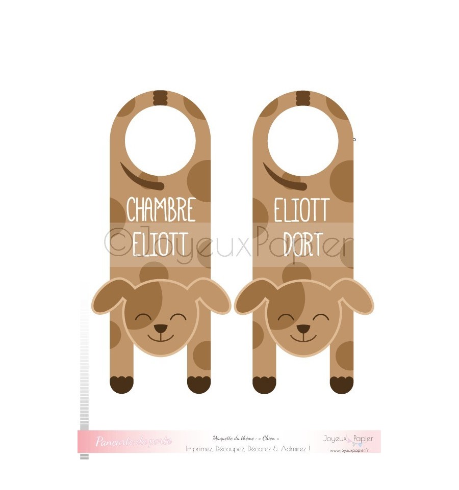 chien pancarte de porte chambre bebe
