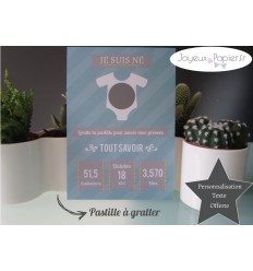 Faire part à gratter naissance bébé modèle statistiques