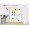 Affiche naissance panda gris jaune