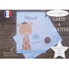 Carte à gratter demande parrain marraine modèle girafe