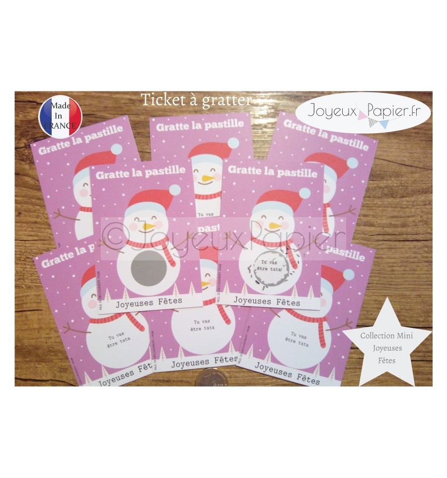 Ticket carte à gratter - annonce grossesse, bientôt bébé - papa, mamie et  papy - Un grand marché